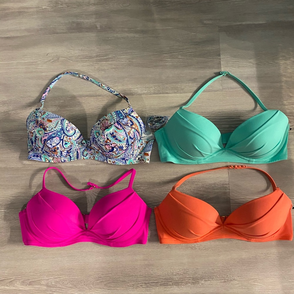 3 Victoria’s Secret angel convertible/Maui multi way bikini tops 34c - read!